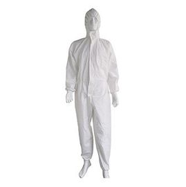 白く使い捨て可能なつなぎ服70g PPEの個人保護装置