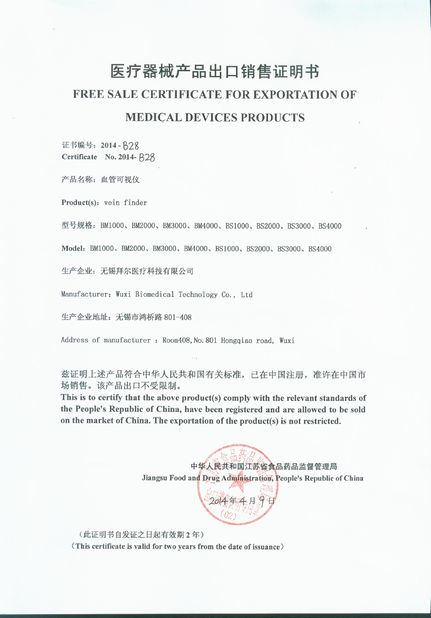 中国 Wuxi Biomedical Technology Co., Ltd. 認証