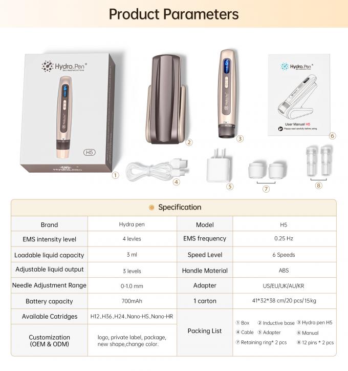 MTS Hydra Pen H5 Microneedle Derma Pen 人気 アンチエイジング 皮膚ケア デバイス 顔 肌の若返り 白化 コラーゲン療法 5